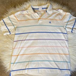 Brooks Brothers White Pastel Striped 100% Cotton Men’s Size XL Polo